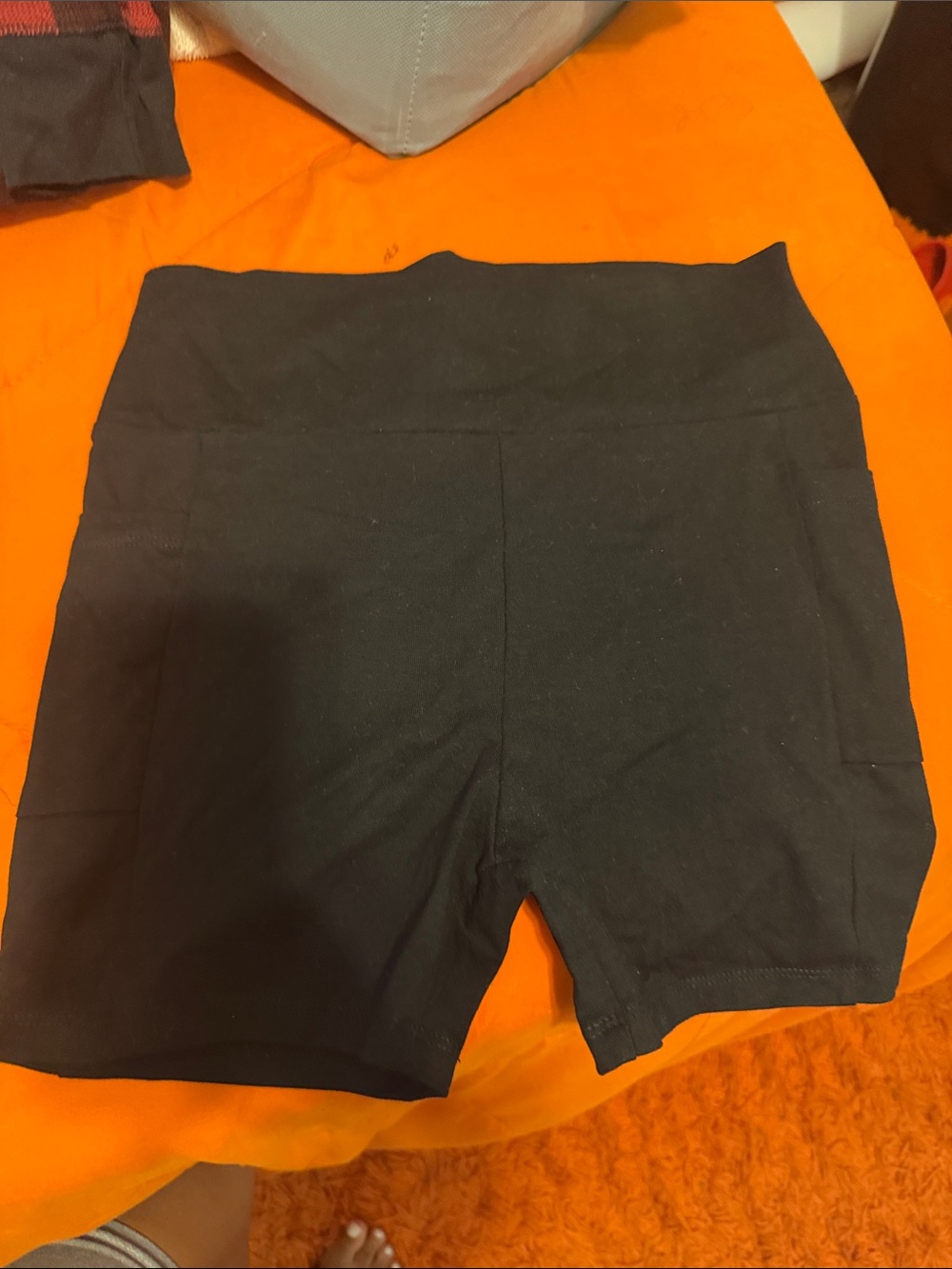 Fashion Nova Black High-Rise Bike Shorts with Side Pockets
